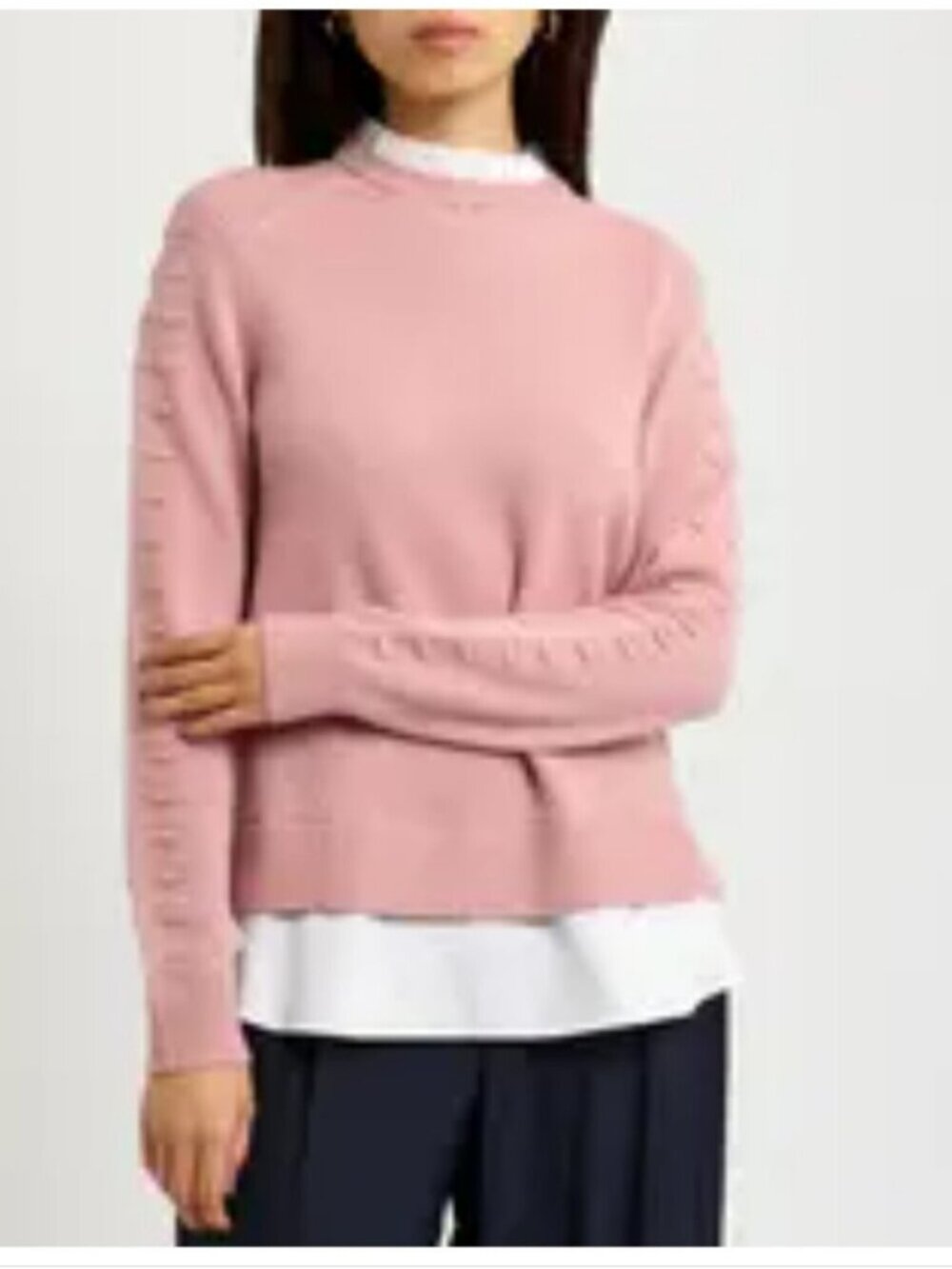TED BAKER | Light Pink Lissiah Mock Shirt Jumper sz XS
